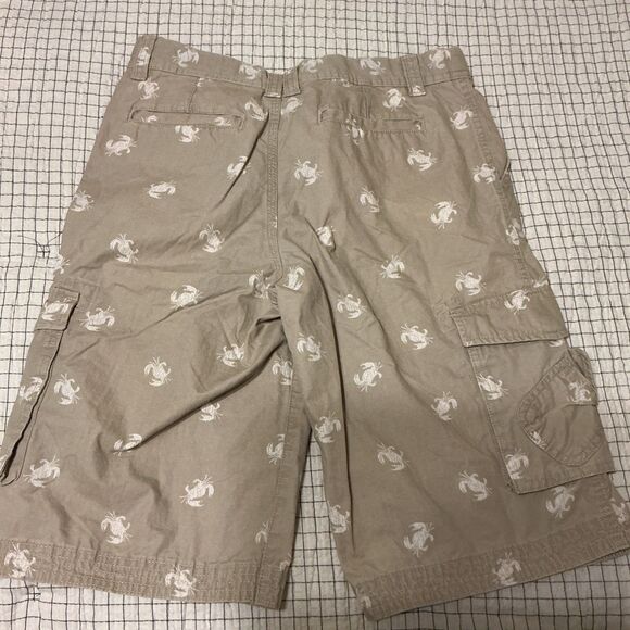 Lands End Boys 12H Cargo Shorts Khaki Crabs Nautical Summer Adjustable Waist EUC - Picture 8 of 15